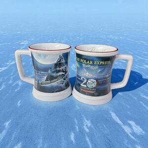 Polar Express 20th Anniversary Train Ride Believe Pair of Mugs Warner Bros 2024